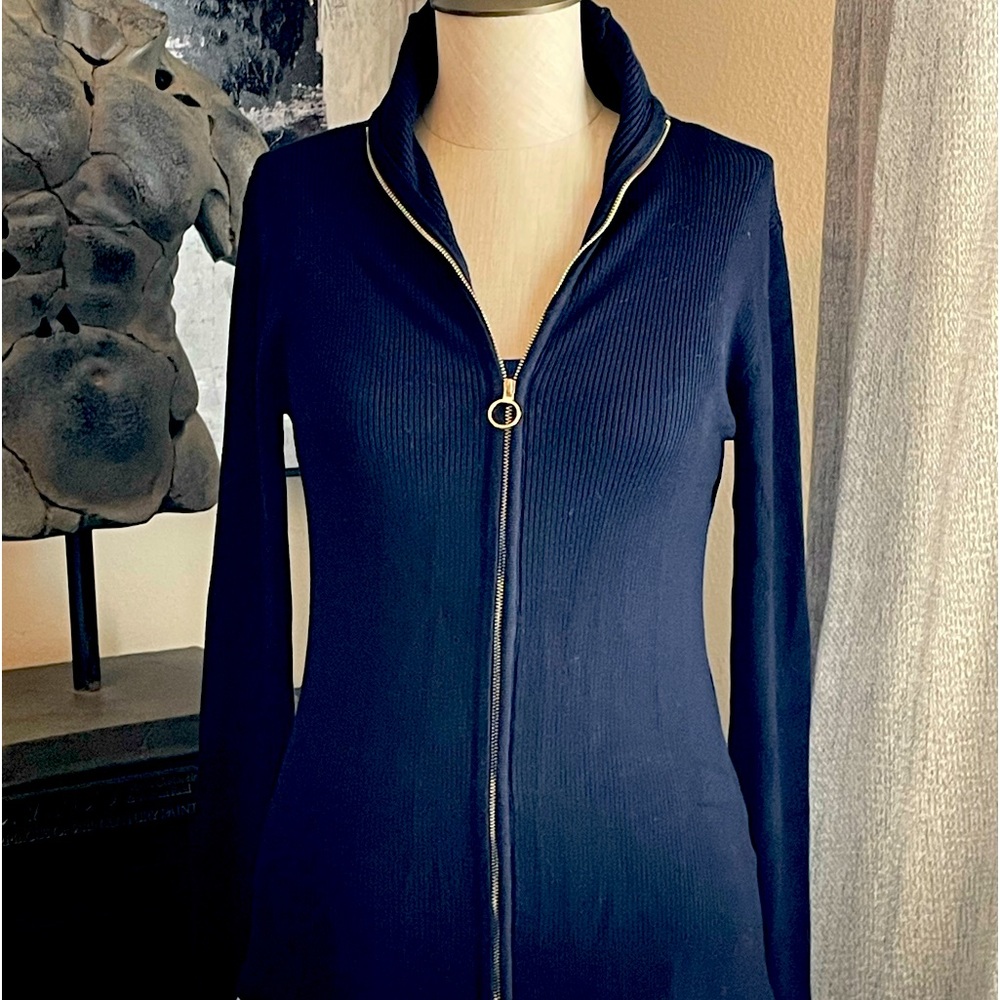 Zara Knit navy sweater EUC